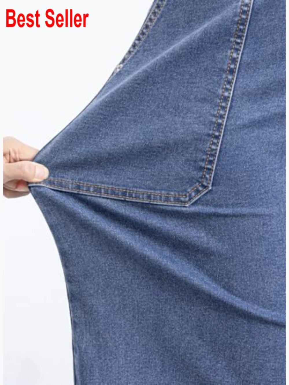High Waisted Stretch Wide Leg Cargo Denim Shorts Below Knee Length - Picture 5 of 6